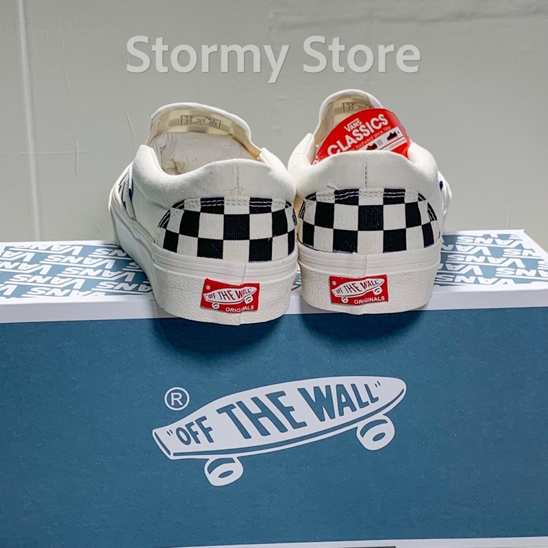 Giày Thể Thao Lười Slip On Caro Đen Trắng Nam Nữ