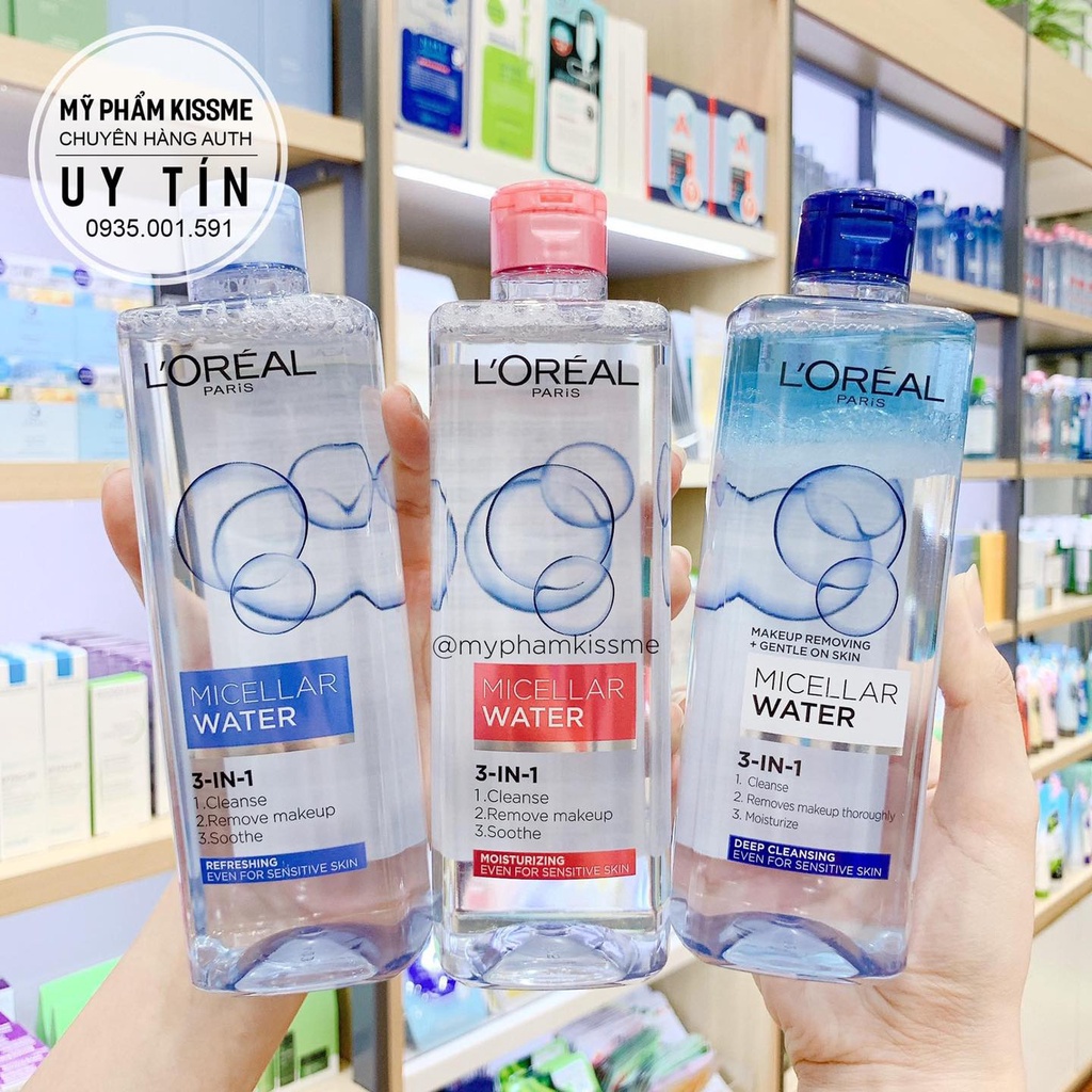 Nước Tẩy Trang L'Oreal Micellar Water 3-in-1 size 400ml