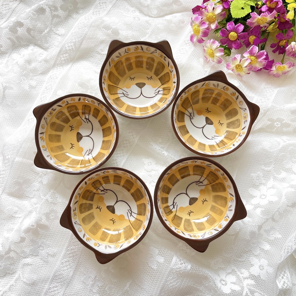 Bộ Chén Dĩa Sứ Bát Ăn Cơm Đĩa Sứ Dễ Thương Cute Bát, Bát dặm decor cực đẹp cho bé