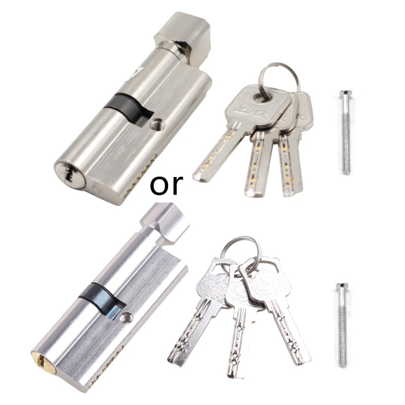 Ổ Khóa Cửa Kim Loại Hình Trụ Chống Trộm Kèm 3 Chìa Khóa