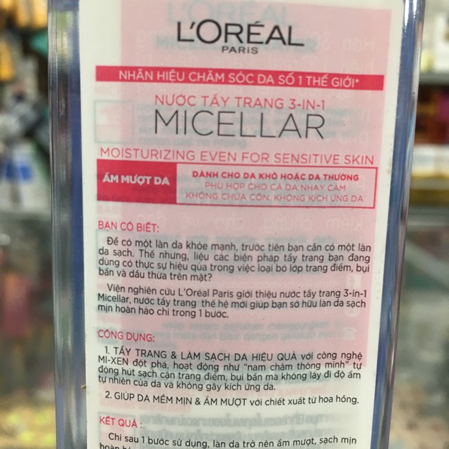 Nước Tẩy Trang Dưỡng Ẩm L'Oréal Micellar Water Moisturizing 400ml