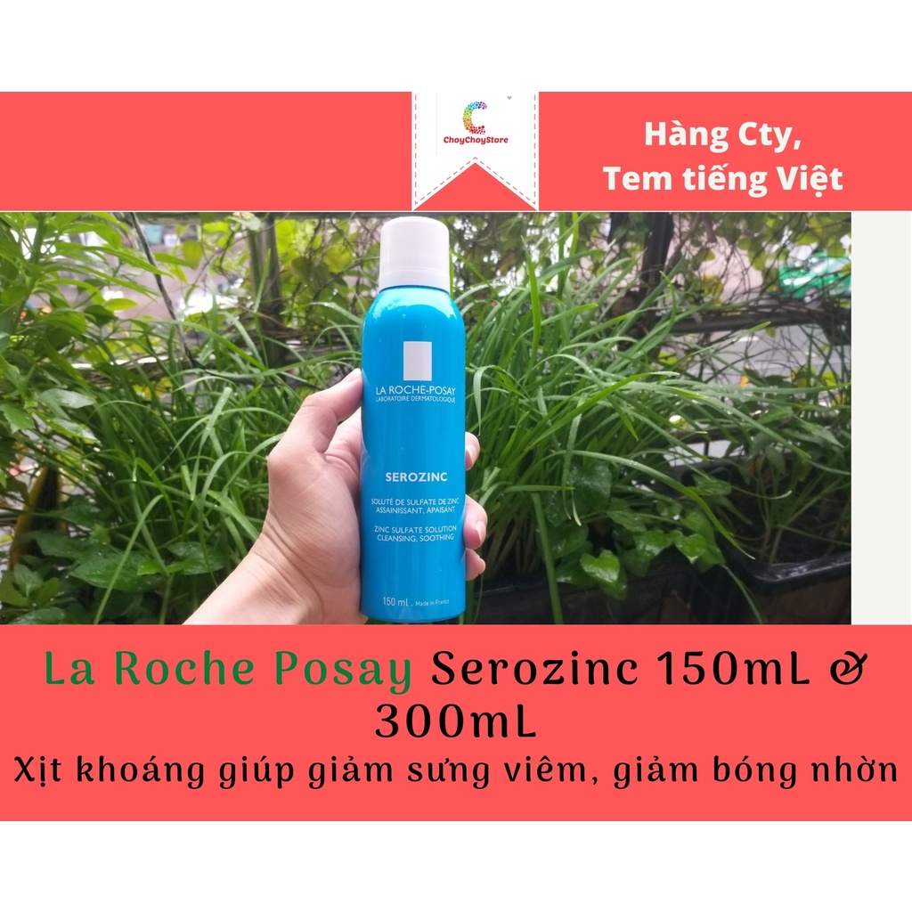 [TEM CTY] Xịt khoáng La Roche Posay Serozinc 150mL &amp; 300mL - Xịt khoáng giúp giảm sưng viêm, giảm bóng nhờn