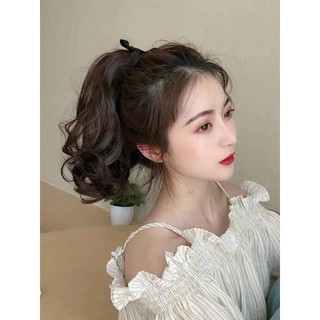 [HÌNH THẬT]🔥🔥 tóc giả cột đuôi 25cm🔥 tóc cột xoăn