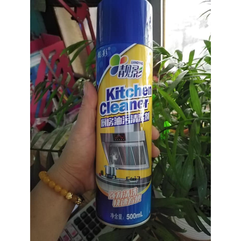 Bình xịt bọt tuyết tẩy rửa siêu sạch mầu cam kitchen cleaner nhà bếp 500ml
