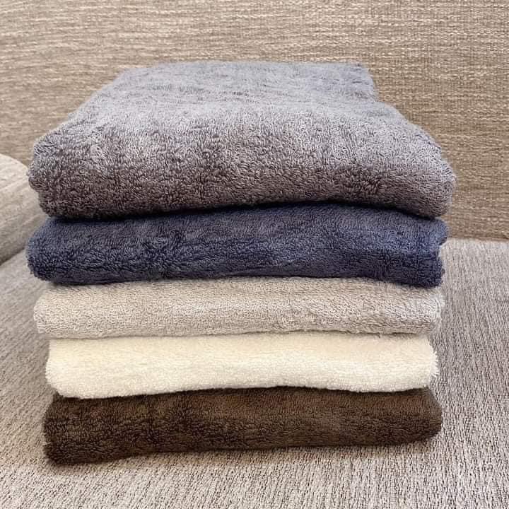 Khăn tắm dày cotton MJ Organic xuất nhật sang trọng, Loại dày, KT 60x120cm, 290g