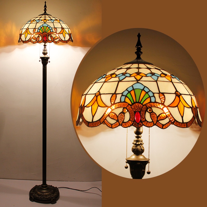 160cm h x 40cm w đèn sàn cổ điển cho phòng khách tiffany kính màu bóng râm phong cách baroque 15,7 inch w 110v 220v eu cắm hoa kỳ
