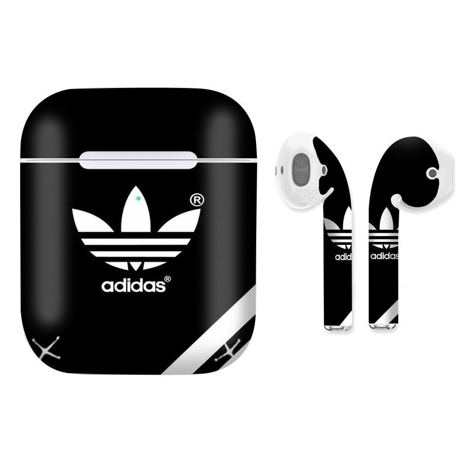 Miếng dán skin AirPods, miếng dán hình Adidas đen - Mã: Das1005