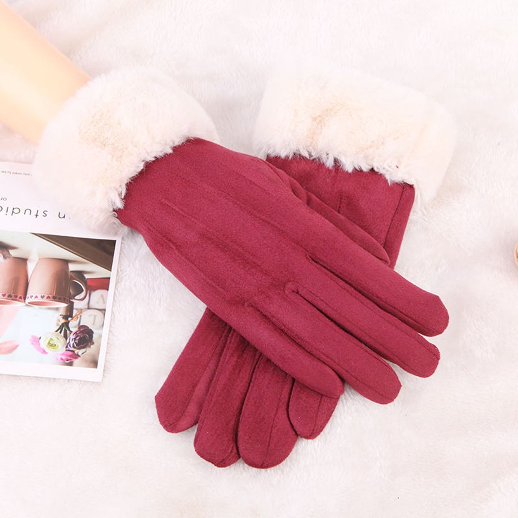 Găng Tay Lái Xe Chống Trượt Giữ Ấm Mùa Đông Ốp
