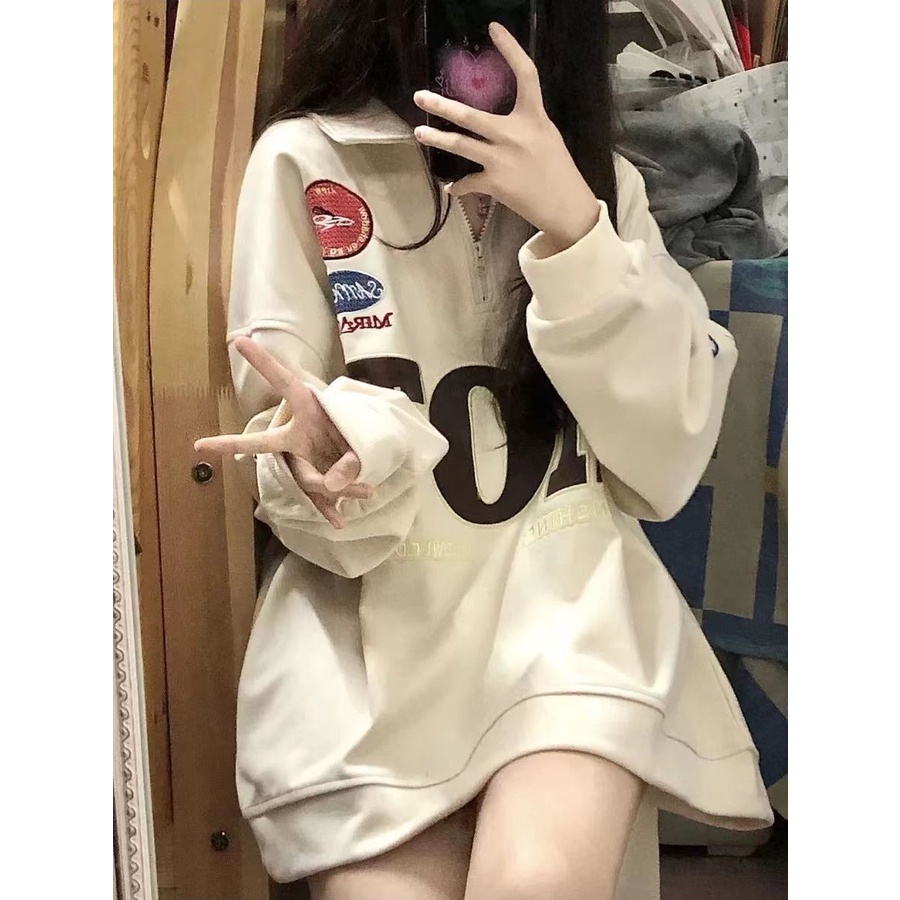 Jiashucheng Áo Nỉ Dài Tay Dáng Rộng Phong Cách Preppy Nhật Bản Thời Trang Mùa Thu Hàng Mới Dành Cho Bạn Nữ