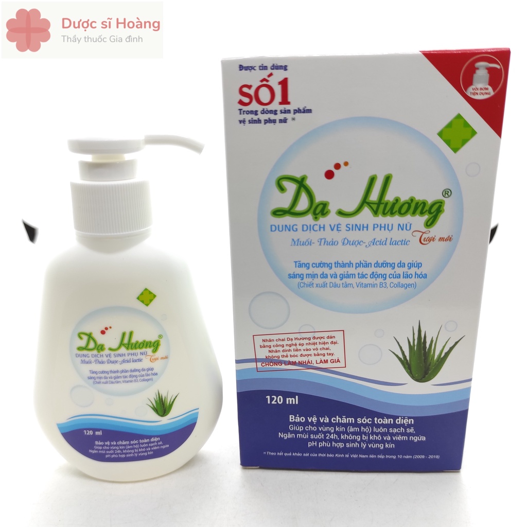 Dung Dịch Vệ Sinh Phụ Nữ Dạ Hương Tươi Mới - Lô Hội 120ml &amp; 100ml