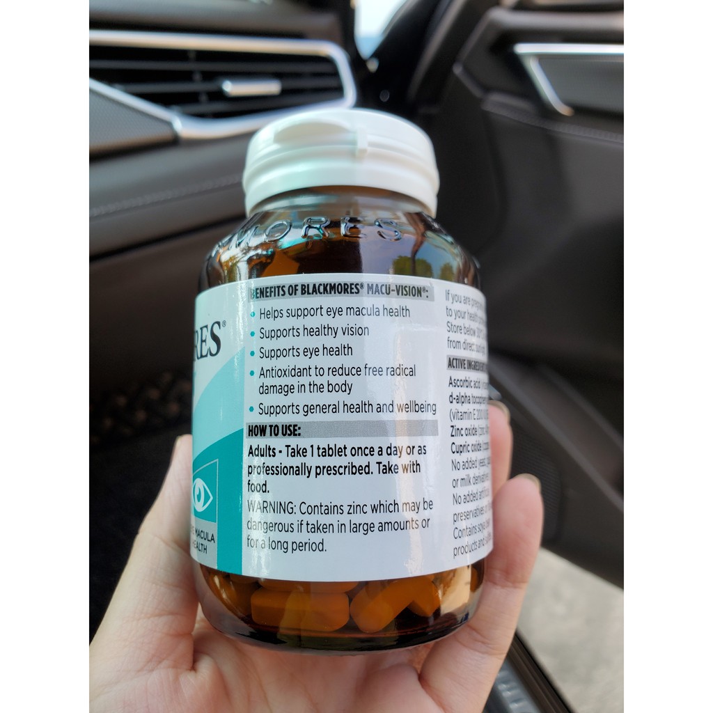 Bổ mắt Blackmores Macu Vision Úc giảm khô mắt, mỏi mắt 125 viên 150 viên | Thế Giới Skin Care