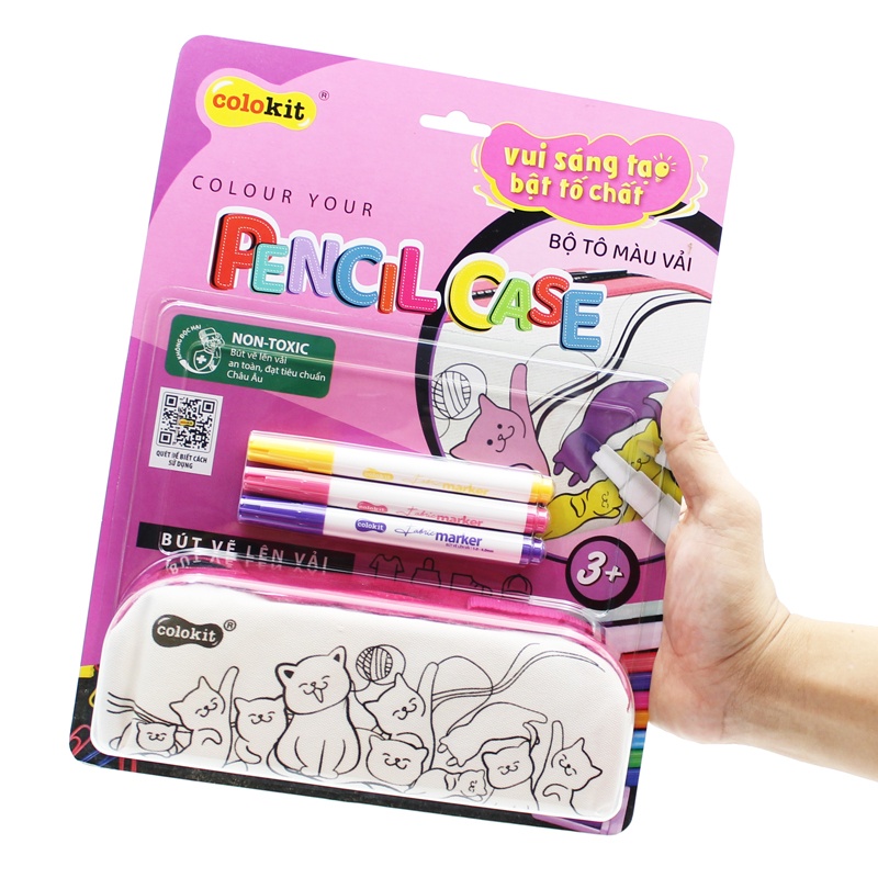 Bộ Tô Màu Vải Colour Your Pencil Case - Colorkit KIT-C033