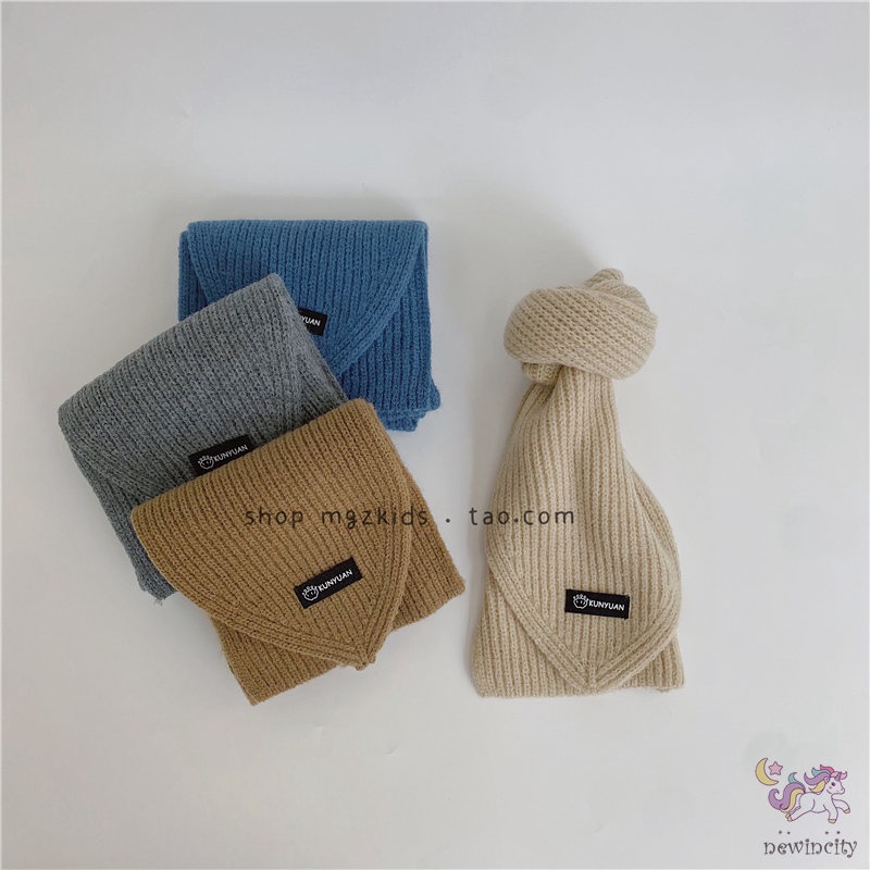 Khăn choàng dệt kim giữ ấm mùa đông phong cách Hàn Quốc dành cho trẻ nhỏ