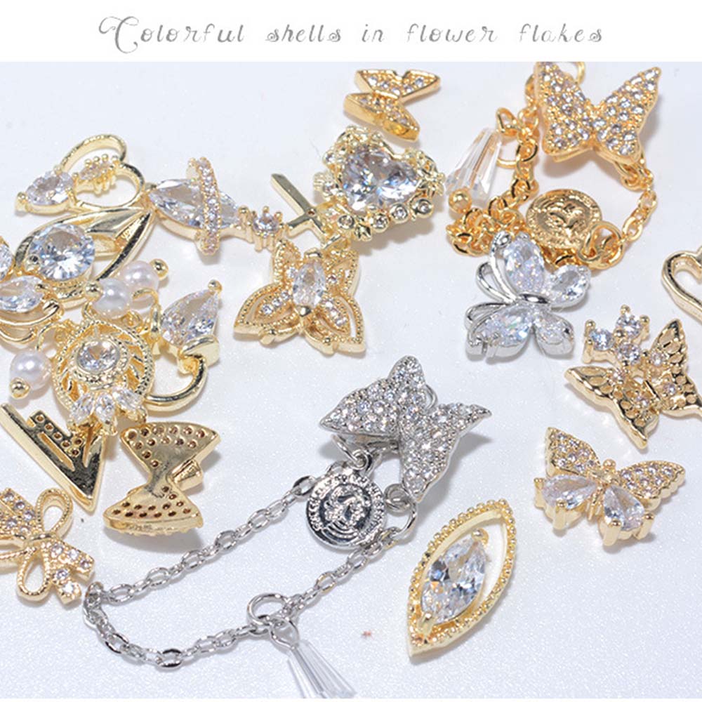 CHARMS Bộ Phụ Kiện Trang Trí Móng Tay 3d Xinh Xắn
