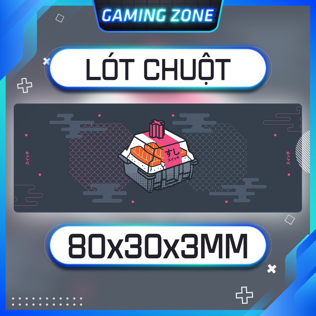 Lót chuột, bàn di chuột chơi game hình Keycap Sushi Cá Hồi chống trượt siêu bền siêu đẹp