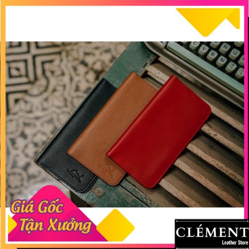 Ví điện thoại da cao cấp, bóp ví nam da bò thật Clément – CM017 – BH 12 tháng - Fullbox