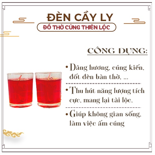 Hộp Đèn Cầy Ly Trà Cao 6cm Cháy Liên Tục 19 Tiếng Đồ Thờ Cúng Thiên Lộc - Cặp 2 Ly