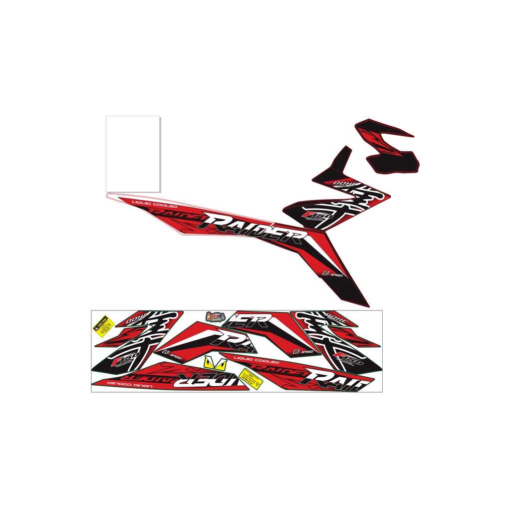 Tem Rời Raider mẫu hayabusa màu đen đỏ trắng