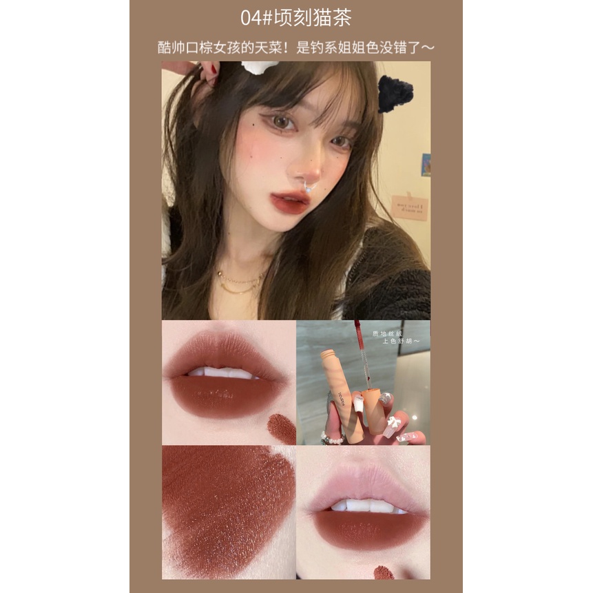 Son Môi DOUREN Velvet Tông Màu Đỏ Nâu Trung Hoa Lâu Trôi Chống Thấm Nước