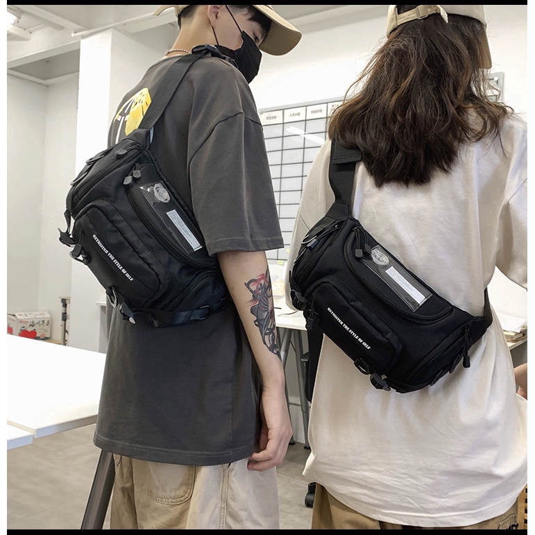 ulzzang korean fashion nylon men chest pack waist bag pouch bag for men birthday gift for men | BigBuy360 - bigbuy360.vn