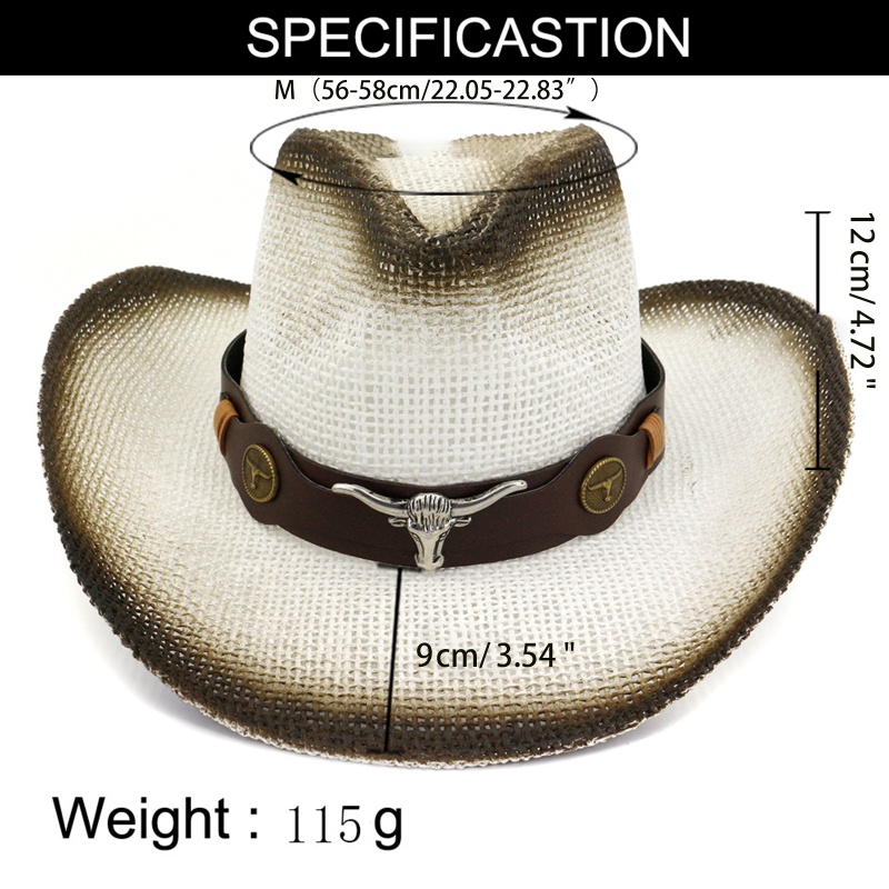 Nón Cao Bồi Cói Rộng Vành Che Nắng Dễ Phối Đồ Kiểu Phương Tây