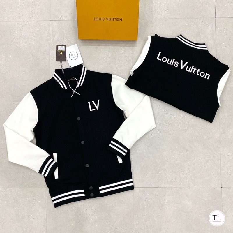 Áo Khoác bomber Teddy Lv Tay Trắng