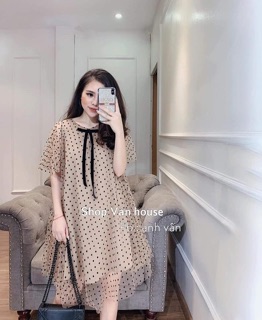 Váy suông bi nơ ngực