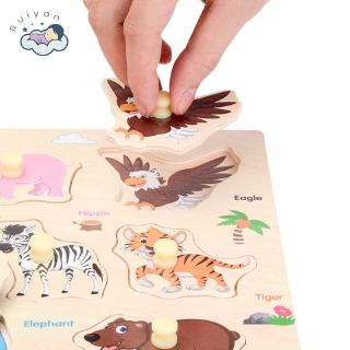 Bộ đồ chơi xếp hình động vật bằng gỗ cho bé