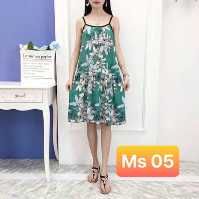 Váy Lanh Bầu 2 Dây Siêu mát (Mặc Bầu và Sau Sinh)