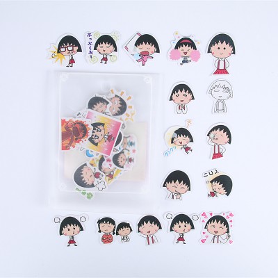 Bộ 39 Hình dán trang trí Nhóc Maruko, Cu Shin, Totoro, Chó con,...