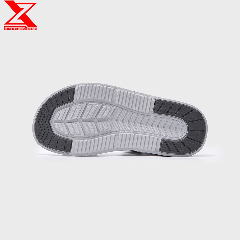 Giày Sandal Nam nữ SD ZX 2726 quai bấm đế bằng - Black White - Grey - Ver Raccoon
