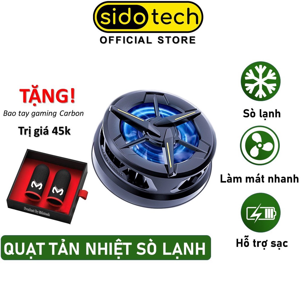 Quạt tản nhiệt điện thoại sò lạnh SIDOTECH CX01 gaming từ tính đèn led RGB quạt 9 cánh chống ồn làm mát nhanh