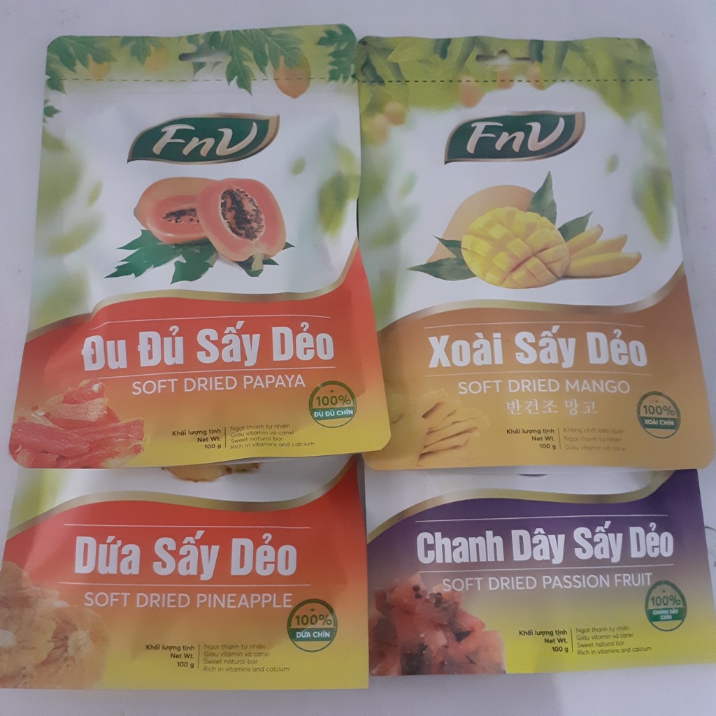 TRÁI CÂY SẤY DẺO TỰ NHIÊN FNV GÓI 100G