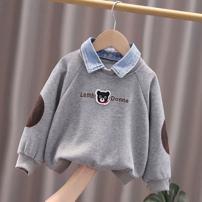 Áo nỉ cho bé trai thu đông 1 tuổi 10 tuổi combo 2 áo nỉ lông bomber phối cổ bò dày dặn siêu ấm JIMADO TC656666
