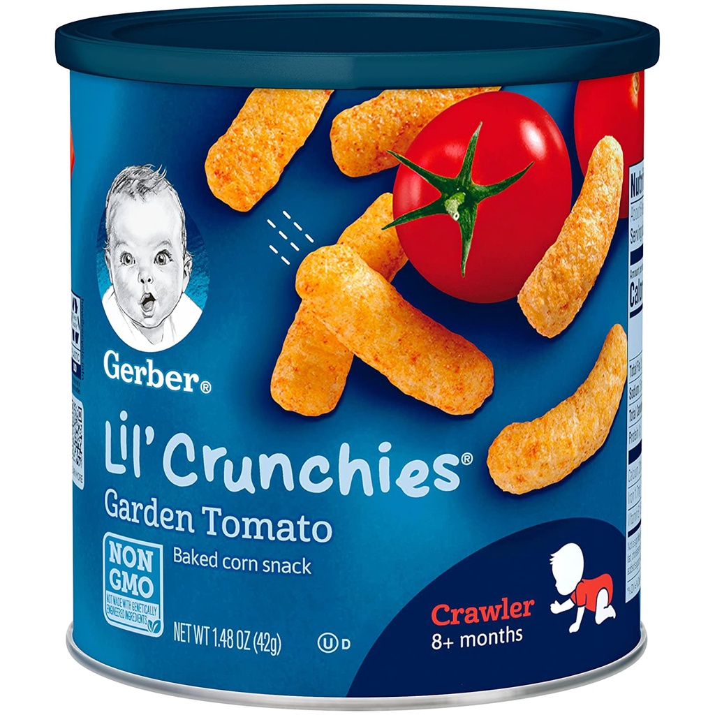 Đồ ăn dặm bánh Gerber lùn Lil' Crunchies cho bé từ 8 tháng tuổi