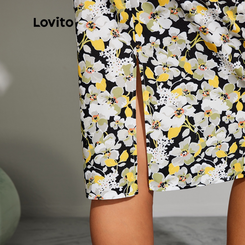 Lovito DAY &amp; NIGHT GLAMOR Váy nữ có dây kéo hoa thanh lịch L32LE012 (Nhiều màu)