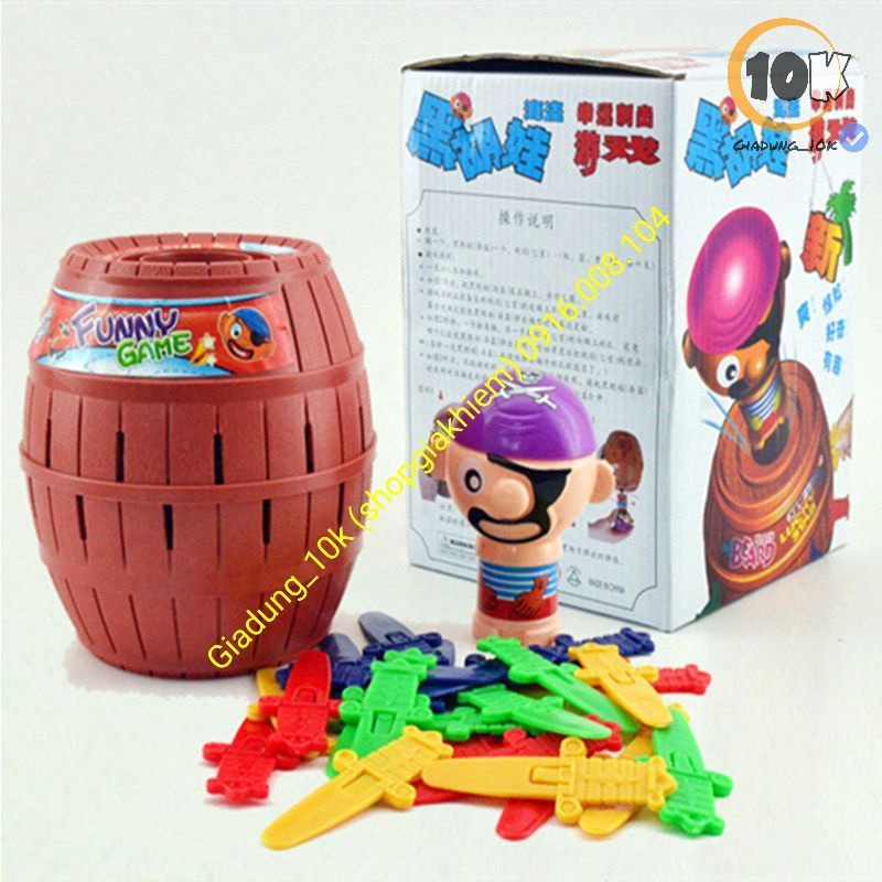 Đồ Chơi Hải Tặc - Trò Chơi Team Đâm Thùng Phi Size 13 Cm Xả Stress Giải Trí Loại 1 (K94)