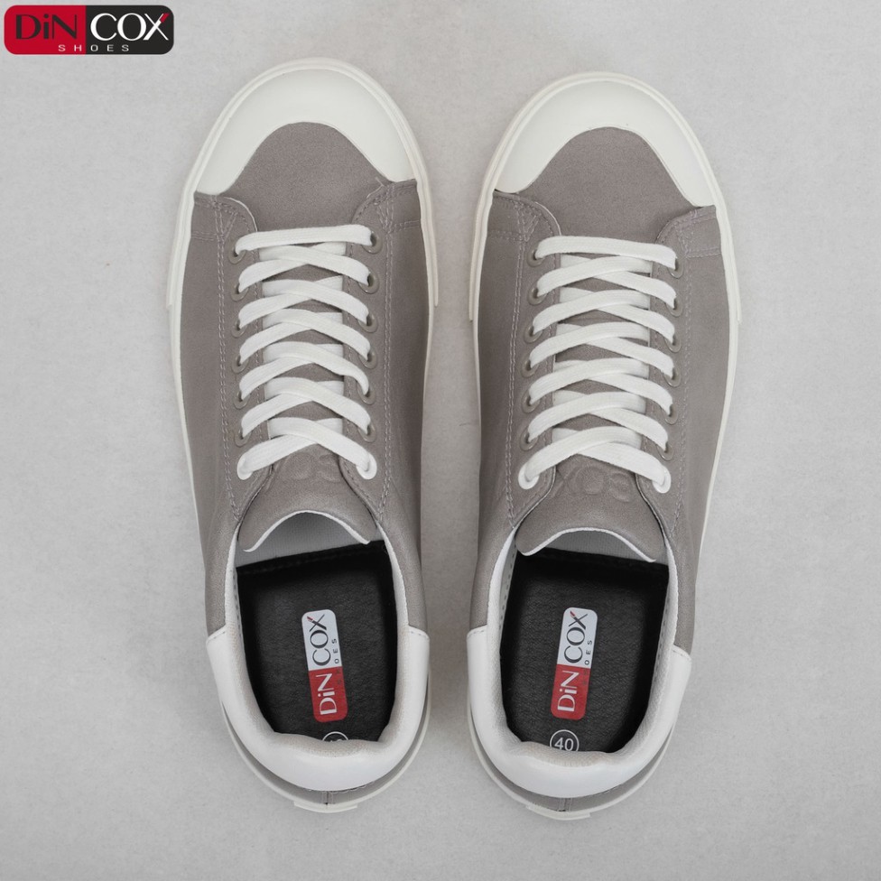 Giày Sneaker Da Nam DINCOX C13 Cách Điệu Sáng Tạo Grey/White