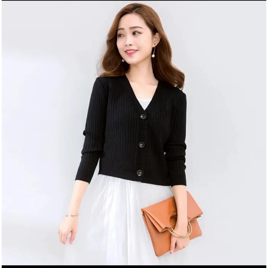 Áo khoác len 💖 FreeShip đơn 50k 💖 Áo len cardigan thu đông ngắn basic 2020 | BigBuy360 - bigbuy360.vn