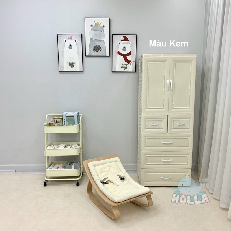 Tủ nhựa Holla 5 tầng có ngăn treo quần áo