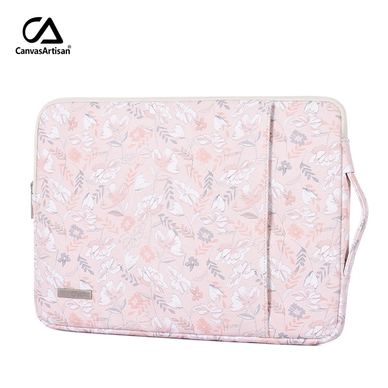 CanvasArtisan Túi da đựng laptop có ngăn trước chống thấm nước in họa tiết hoa cho Matebook Air Pro 11/12/13/14/15 Inch