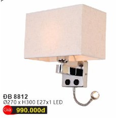 Đèn ngủ + đọc sách gắn tường (ĐB 8812) E27+Led