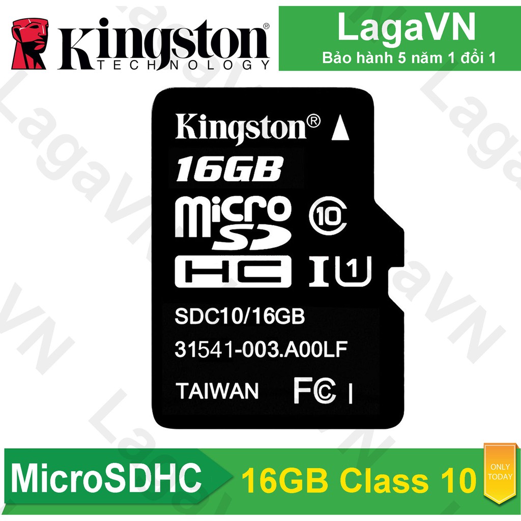 [Freeship toàn quốc từ 50k] Thẻ nhớ Kingston 16GB MicroSDHC Class 10 UHS-I 80Mb/s