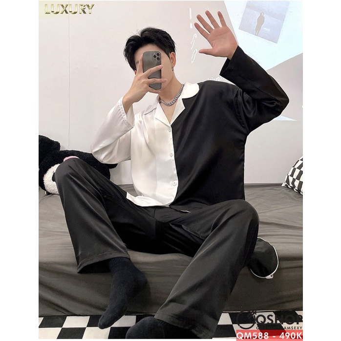 Bộ đồ pijama nam quần dài, tay dài luxury QSHOP QM588