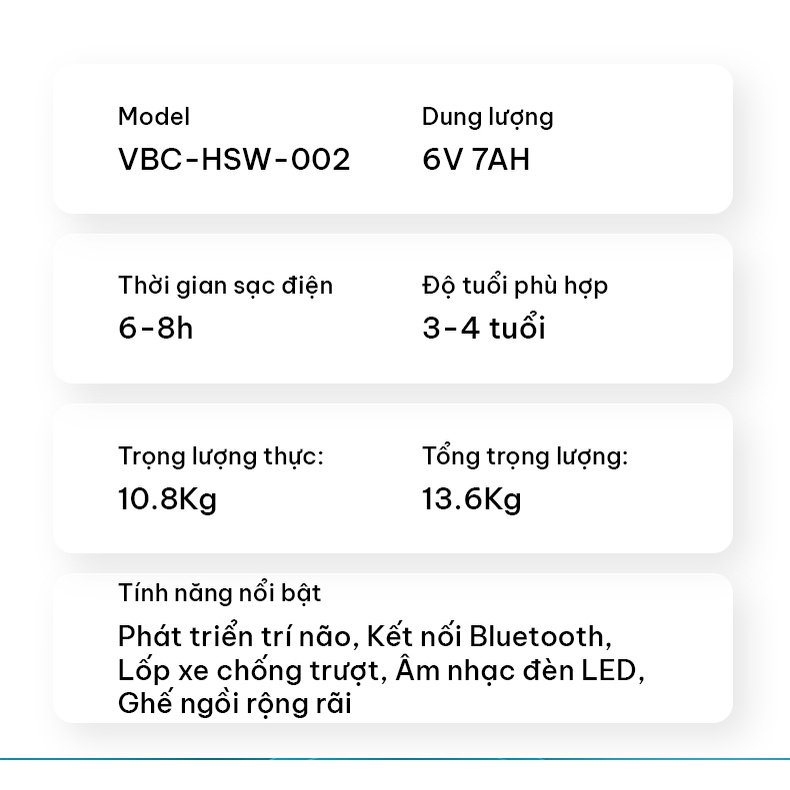 Xe mô tô điện trẻ em tạo hình dễ thương ghế ngồi thoải mái có tay chắn chống ngã an toàn hơn động cơ mạnh mẽ lực kéo tốt