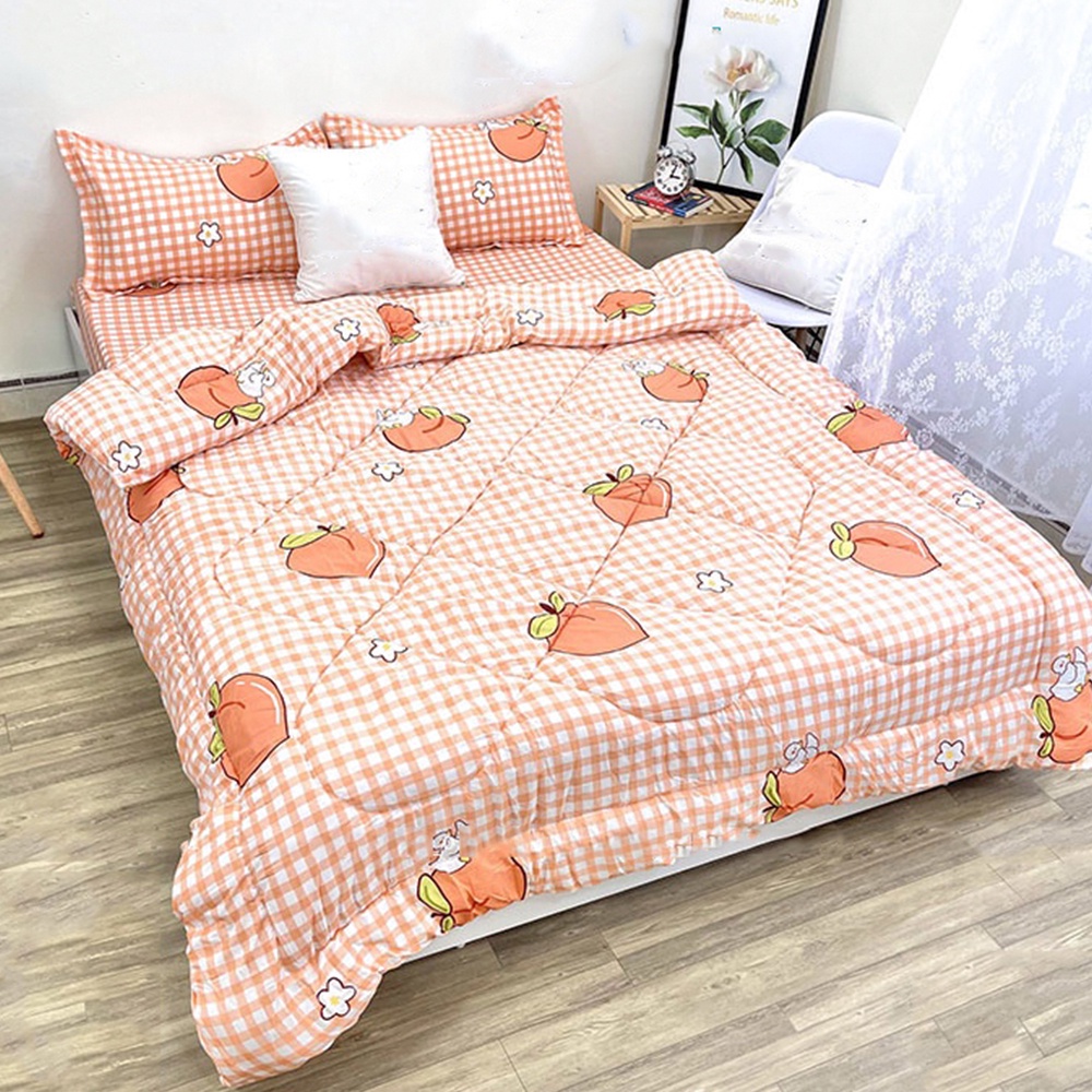 CHĂN PHAO Ga Gối poly cotton [Loại Đẹp] [ 1 Chăn phao + 1 Ga chun + 2 Vỏ gối nằm + 1 Vỏ gối ôm ]