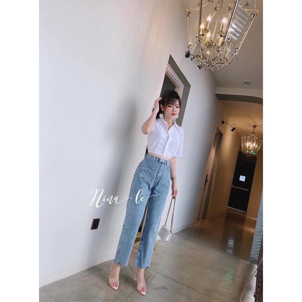 quần jean nữ 2 nút xinh xắn ảnh thâtj