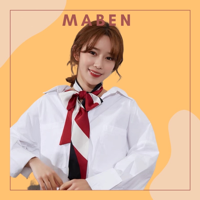 Khăn thời trang công sở thắt nơ cổ áo sơ mi - Maben