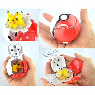 ◕Ω◕Pokemon Pokeball Pop-up Hoạt Hình Nhựa BALL Pikachu Quái Vật Đồ Chơi Trẻ Em Quà Tặng