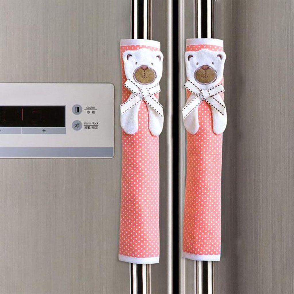 Tấm Vải Bọc Tay Nắm Cửa Tủ Lạnh Chống Tĩnh Điện Họa Tiết Hoa Sáng Tạo An Toàn Cho Bé